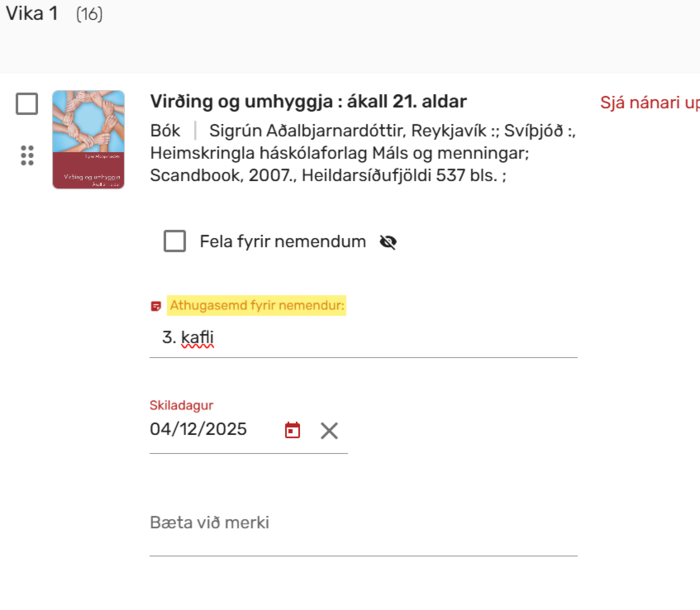 Mynd af athugasemdarglugganum